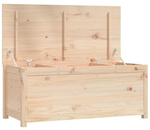 vidaXL Caja de Almacenamiento Cofre Baúl Armario para Ropa Juguetes Sala de Estar Salón Habitación Dormitorio Madera Maciza de Pino