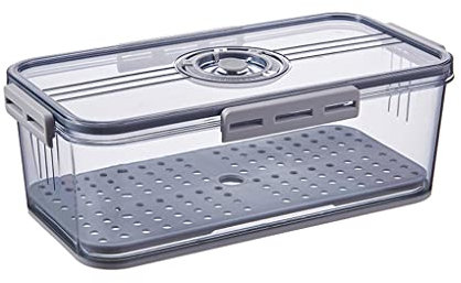 JMAHM Fridge Organizer Kühlschrank Schubladen Stapelbar Kühlschrank Aufbewahrungsbox fur Küchen、Kühlschrank、Schränke (32.5x17.5x11grau)