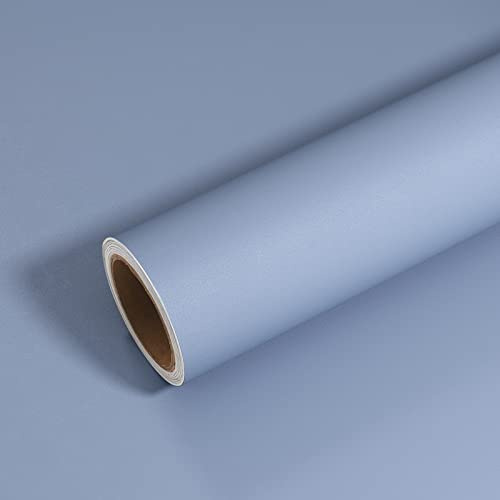 VEELIKE Papier Peint Bleu Pervenche Vintage Épaissir Papier Peint Autocollant Bleu 40 cm x 300 cm Papiers Peints Adhesif Mural Salon Adhesif pour Meuble Armoires Cuisine Salle de Bain Lavable