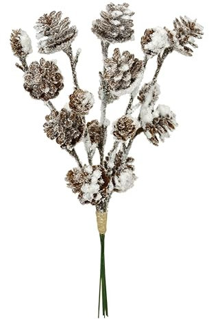Flair Flower Branche de pin Artificielle avec Neige - Branche décorative en Fer - Décoration de Noël - Couronne de l'Avent - Guirlande de Noël - Fleurs artificielles