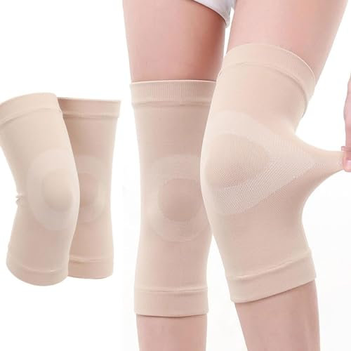 EORPAVU ginocchiera per artrosi ginocchio,Bendaggio per ginocchio, supporto per ginocchio, per alleviare il dolore durante l'allenamento sportivo e dopo un infortunio, uomo donna (1 paio Beige, L)