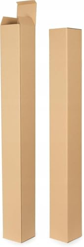 WePack 25 Stück Versandhülsen 720x80x80 mm Versandkarton lang und eckig 1-teilige Design Innenmaß Braun Versandrohr Versandrolle Faltkarton ohne Sperrgutzuschlag