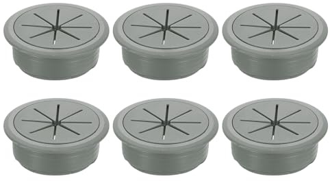 sourcing map 6 Pcs Desk Grommet, 1.97 inch 50mm Desk Cable Hole Cover, Desk Wire Hole Insert for Home Office Table Cabinet Cord Organizer, Drak Gray