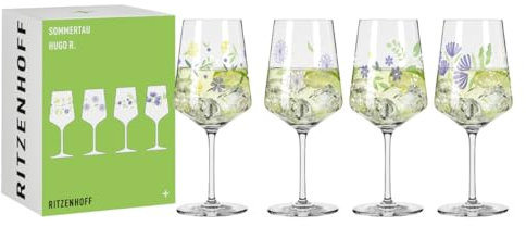 RITZENHOFF 6041007 Lot de 4 verres à apéritif 500 ml – Série Sommertau – 4 pièces pour Hugo – Fabriqué en Allemagne