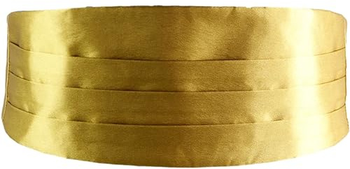 YDYAENIO Klassischer Satin-Kummerbund for Herren, elastisches Bauchband, Basic-Kummerbund for formelle Hochzeit, Abschlussball, Abendessen, Party, Taillenband für Kleider und Blusen(Golden)