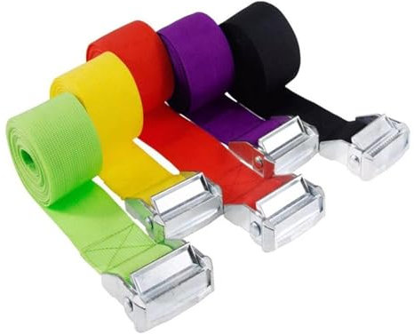 EDEDE Spanngurt, Zurrgurte 1M Schnallen-Zurrgurt-Gurte for Auto-Motorrad-Fahrrad mit Metallschnalle, Abschleppseil, starker Ratschengurt for päcktasche für Transport(Rood)