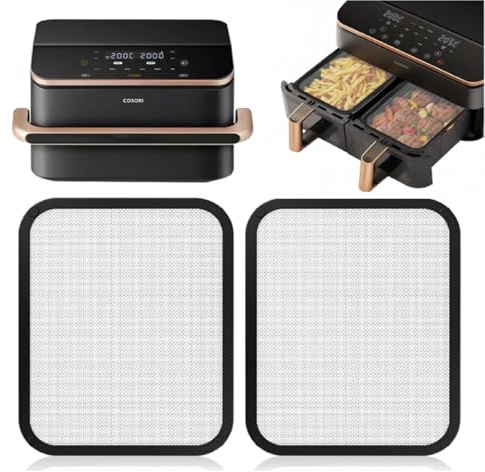 Edelstahl Spritzschutz Feinmaschiger Fettspritzschutz für Cosori Airfryer 8,5L/ Dual Blaze TwinFry 10L, Heißluftfritteuse Zubehör Fettspritzschutz für Cosori CAF-R901-AEU 8,5L mit silikon außen