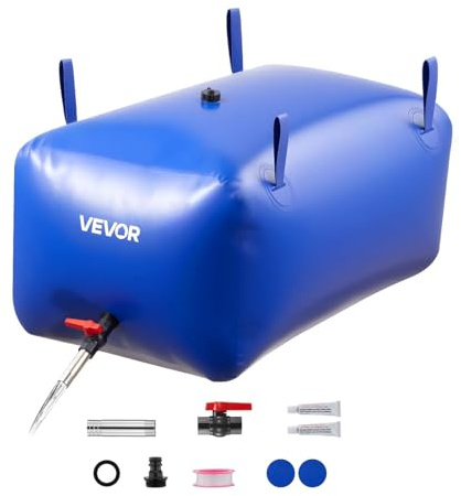 VEVOR Réservoir d'Eau Souple 240 L, Vessie de Stockage Eau Pliable, Sac Conteneur d'Eau PVC Grande Capacité, pour Irrigation Jardin, Camping, Camping-car, Utilisation Extérieur, Stockage Urgence, Bleu