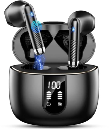 Ecouteurs Bluetooth sans Fil, Écouteurs Bluetooth 5.4 2026 Écouteurs sans Fil avec 4 ENC Réduction de Bruit Mic, IP7 Étanches Oreillette Bluetooth 56H Stéréo USB-C Casque Bluetooth pour Sport/Travail