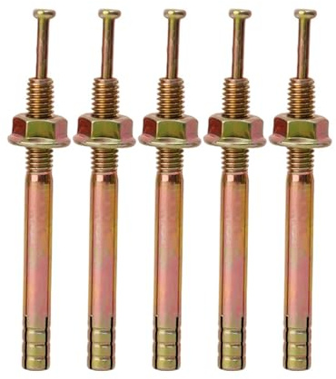 pluggar 10 mm expansionsrör av kolstål, hammarslagsskruvar, pluggar, fästskruvar, gips, betong, hårdverksfästelement (6,5 cm, 24 st)