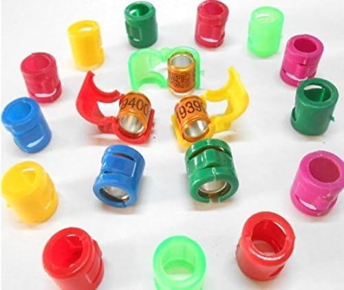 F-P 100pcs/lot Racing Pigeon Leg Foot Ring Carrier Clip Open Mixed Color Plastic Rings (Mixed Color)