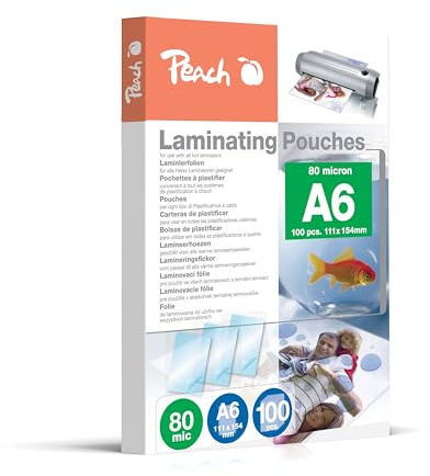 Peach Laminierfolien A6 100 Stück 2 x 80 mic (160 µm) glänzend - PP580-04