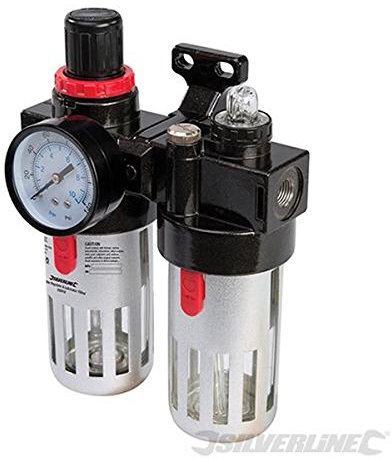 Silverline 245014 Air Filter Regulator and Lubricator 150ml,Blue