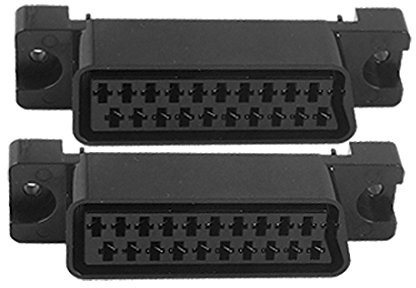 uxcell 2 Pcs Dual Row Pin 21 Way PCB Mount Scart Socket CS-102