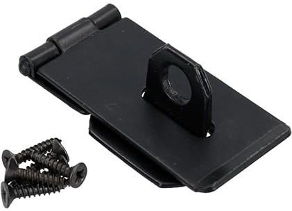 Merriway BH04256 75mm (3 inch) Black Safety Hasp and Staple