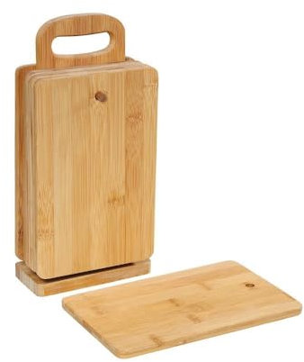 Zassenhaus 6 tablas de desayuno de bambú con soporte, marrón, 14 x 7 x 30 cm, 54156