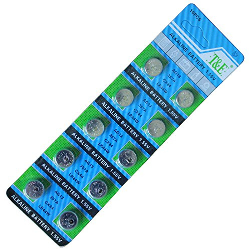 New T&E 10Pcs Ag13 Lr44 357 Sr44Sw Alkaline Battery