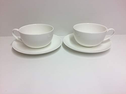 Set 2 White Bone China Coppuccino