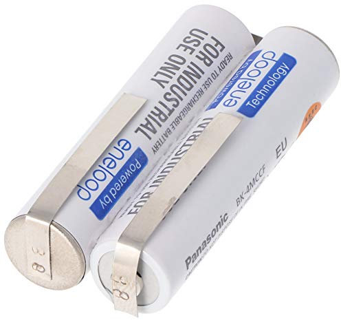 AccuCell Panasonic Eneloop - Batería de repuesto para cepillo de dientes Waterpik SR 3000 (2,4 V, voltaje de 2,4 V, capacidad NiMH AAA, 750 mAh, 44,5 x 21 x 10,5 mm)