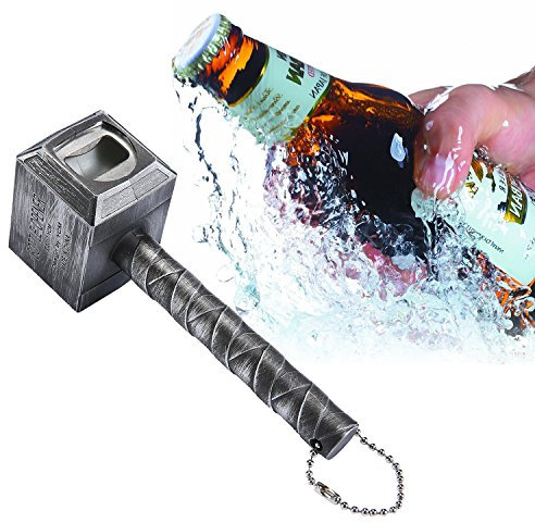 AIWEIYER Thor Hammer Bottle Opener Beer Opener,Hammer of Thor Shaped Bottle Opener,Mjolnir Quake Beer Bottle Opener,Perfect for Bar and Domestic Use (Silver)