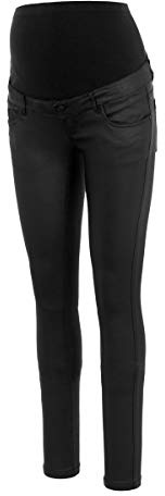 MAMALICIOUS Mlsantos Slim Coated High Back A. Jeans, Svart denim, 29W / 32L