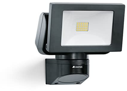 Steinel LED Außenstrahler LS 150 schwarz, 14,7 W Flutlicht, 1375 lm, schwenkbarer Strahler-Kopf, neutralweiß (4000 K), IP44