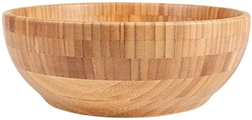 ZHANGZONG Bol Japonais Bol Enfant saladier INOX Cul de Poule Bol INOX saladier Plastique Bol à Salade en Bois de Bambou Bol de Service Bol à Fruits Bol à mélanger Pâtes Dessert Céréales Snack B