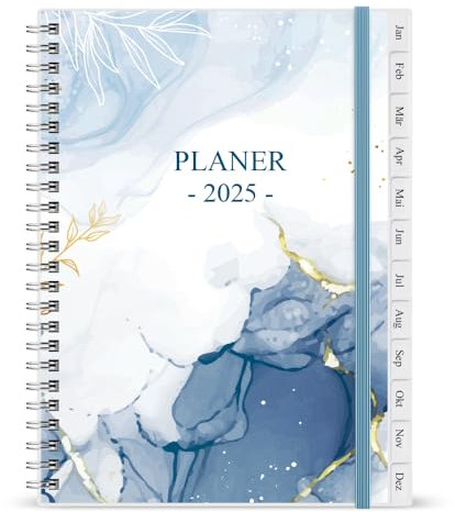 2026 Tagebuch, Januar 2026 - Dezember 2026 Wochenplaner mit Monatsregistern, Gesäßtasche, elastischer Verschluss, Doppeldrahtbindung, einfache Organisation des täglichen Lebens, 14,8×21cm, Blue