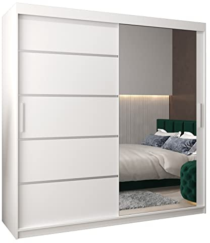 ABIKSMEBLE Armoire Porte coulissante Miroir Verona 2 - Dressing Chambre Adulte - Penderie Vetement Dressing - Garde Robe - Placard Chambre - Armoire 2 Portes - Closet
