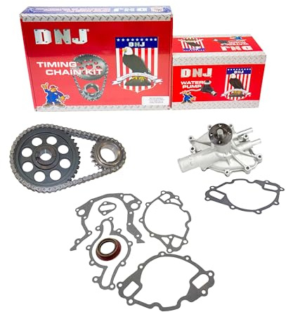 DNJ TK4113WP Timing Chain Kit with Water Pump for 1987-1997 Ford Bronco, E-150 Econoline, E-150 Econoline Club Wagon 5.0L-5.8L V8 16V OHV 302cid