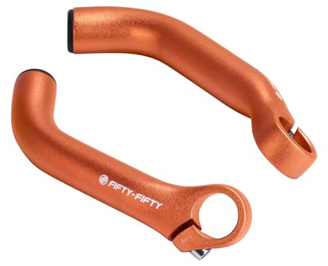 FIFTY-FIFTY Bike Bar Ends, Mountain Bike Handlebar Ends, Aluminium Alloy MTB Bicycle Bar Extender (Orange)