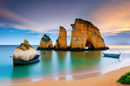 adrium Acryl-Bild 50 x 30 cm: Ponta da Piedade Strand bei Sonnenuntergang, Algarve, Portugal (205288179)