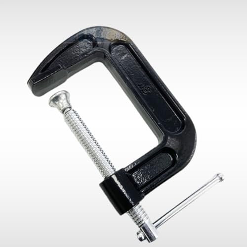 Dunnet Tools Industrial Multi-Purpose Clamping System | Adjustable G-Clamps, Corner Clamps & Pipe Clamps for Professional Carpentry, Metal Fabrication, and Structural Assembly (3 G-Clamp Black)