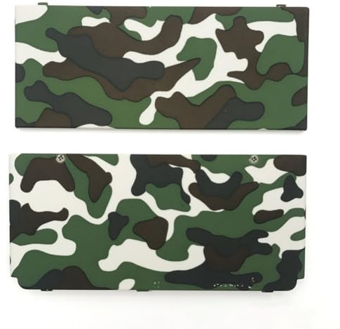 Hzxkqmil Front Back Housing Shell Replacement for Nintendo New 3DS Console | Top/Bottom Cover Plates Faceplate Repair Parts Accessories for NEW 3DS Console (Camo Green)