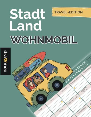 Stadt Land Wohnmobil: Reise-Edition Quiz Geschenk für Camper: Spielblock mit 35 Blatt Din-A4 (Seiten zum Ausschneiden)