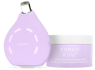 FOREO Smooth & Resurface KIWI derma Microdermabrasion - Extracteur point noir visage + KIWI Masque actif pores et points noirs 100g - Aspirateur point noir - Sans bandelettes - Aspirateur point noir