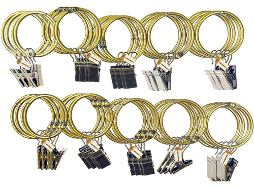 Lsgoodcare 40 Stück Vorhangklammern zum Öffnen mit Ringen Bronze, Starke dekorative Metall Duschvorhang Clip 1,26 Zoll, Opeable Vorhang Ringe für Vorhänge Bronze