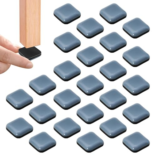 30 Pièces PTFE Téflon Carré Auto-adhésives Coulisses de Meubles 20mm Patins pour Meubles Patin Chaise a Clouer Protéger Les carrelages, Les sols en Bois, Les chaises, Les Tables et Les Lits