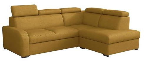 Mirjan24 Ecksofa Apollo 2rRLXp mit Bettkasten und Schlaffunktion, Modernes Eckcouch mit verstellbare Kopfstützen, L-Sofa, Polsterecke (Crown 10, Seite: Rechts - 2R+R+LXP)