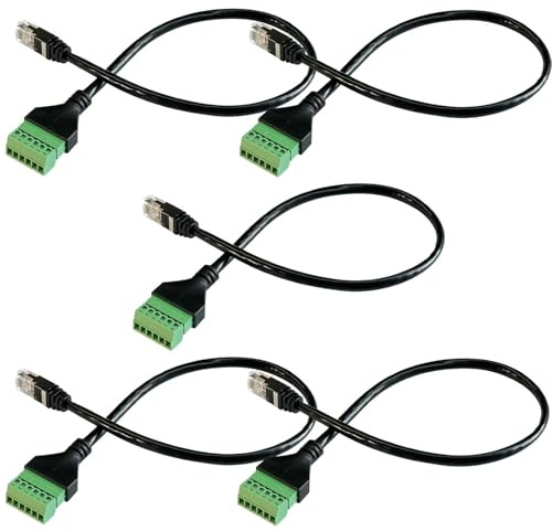 PENGLIN 5 Stück RJ12 Stecker auf 6 Pins Schraubklemmenblock Adapter | für Cat3 Telefon Verlängerungskabel,RJ12 6P6C Stecker auf 6 poligen Telefonkabel