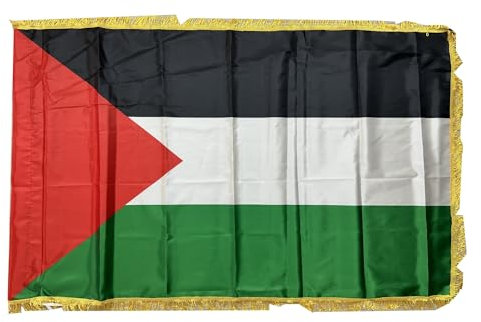 Stormflag Drapeau Palestine Flush satin 90x150cm DrapeauPalestine Satin 3x5ft Polyester with doré fringe