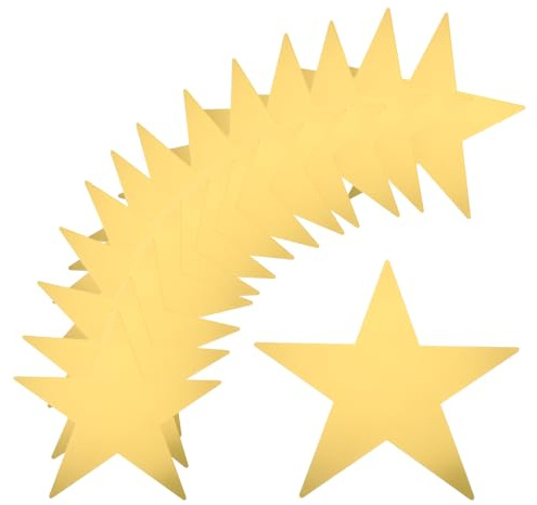 QUARKZMAN 36pz Stelle Oro Ritagli Carta a Doppia Faccia Decorazione Stelle in Cartone per Parete della Classe Forniture per Feste Notturne di Film, 11 Pollici