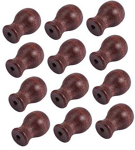 GOOHOCHY 12st Vorhang Holz Anhänger Handhaben Enden Der Jalousienschnur Tropfenzugende Für Jalousien Oder Rollos Zugschnur Loch Fallen Lüfterknopf Leichtes Ziehen Anschlüsse Hölzern Coffee