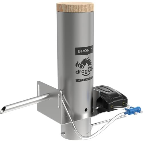 BROWIN® Generatore di fumo DragON Jet 2 Long con posacenere e pompa 330146 | Generatore di fumo freddo in acciaio inox | per ogni forno di affumicatura | ugello innovativo | perfetto godimento del