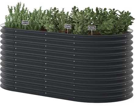 OK-Living Hochbeet, Anthrazit, 200 x 100 cm | zur Aufzucht und Anzucht von Gemüse und Kräutern