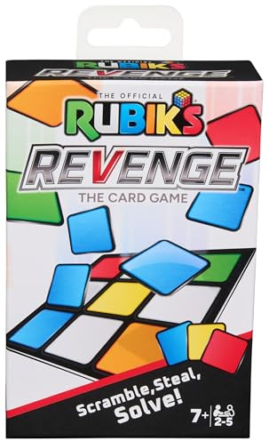 Spin Master Rubik’s Cube, Rubik’s Revenge: The Card Game, Based on the Original 3x3 Cube Brain Teaser Puzzles, Family Game for Kids, Adults & Family Night, 2-5 Players, for Ages 7 & Up