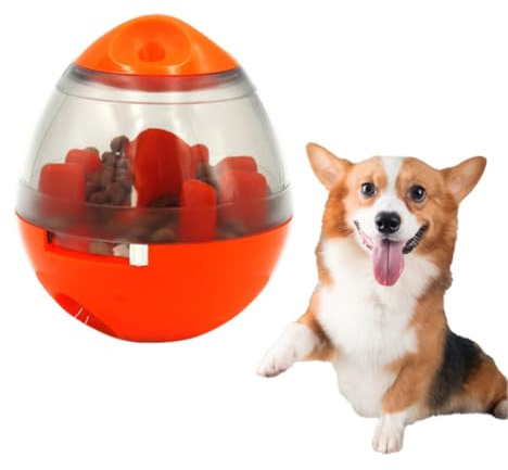 TMTGTS Intelligent leksak hundar 11 x 11,7 cm hundleksak intelligens foderboll interaktiv långsamt matare hund leksak läcker boll står på mellanmål ägg sysselsättning för alla hundraser