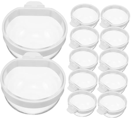 TOYANDONA 12 Pièces Bol Transparent Suspendu pour Nourriture et Eau Oiseaux Bol Antigoutte Amovible pour Perroquets Calopsittes et Perruches Distributeur Pratique et Économiseur