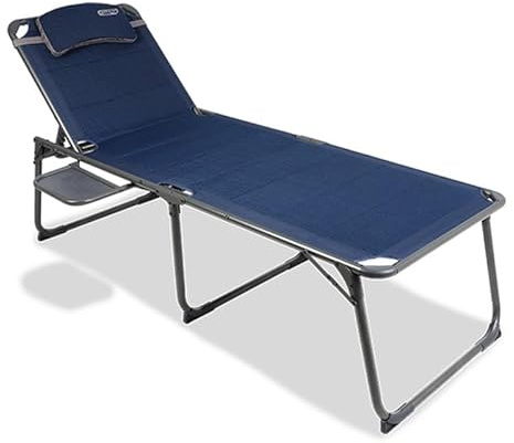 Quest Leisure Ragley Range – Premium Folding Outdoor & Camping Chairs – Padded Reclining Chairs, Loungers & Accessories for Garden, Caravan & Festivals (Ragley Pro Lounge Bed with Side Table, 2)