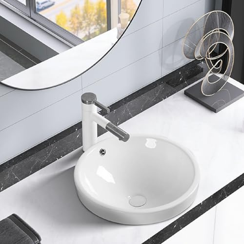Lavandino Da Incasso For Bagno, Piccolo Lavabo Sottopiano, Resistente E Robusto, Lavandini Ovali Da Incasso, Salvaspazio For Appartamento, Balcone, Guardaroba, Camper(45x45x19cm)